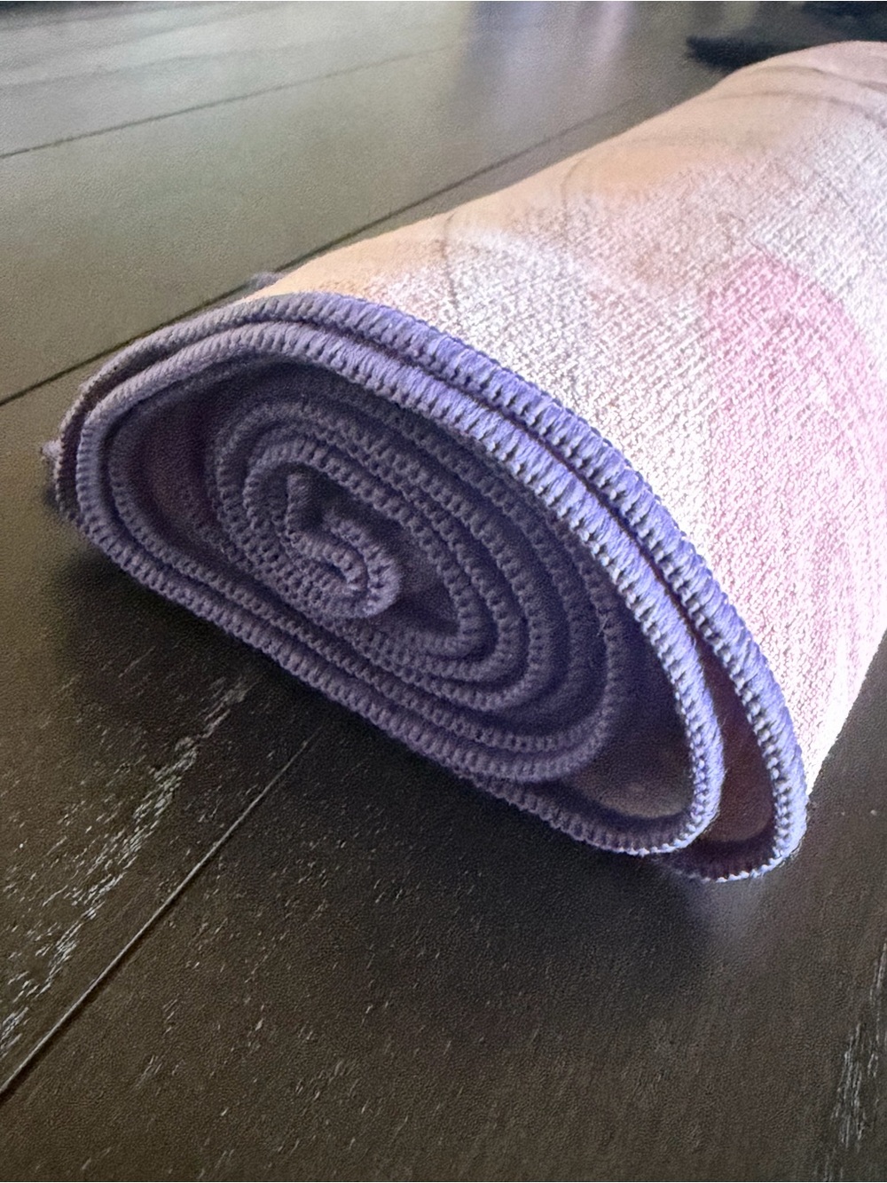 manduka Limited edition  Yoga Blanket with Violet Edge 24"x71" used once